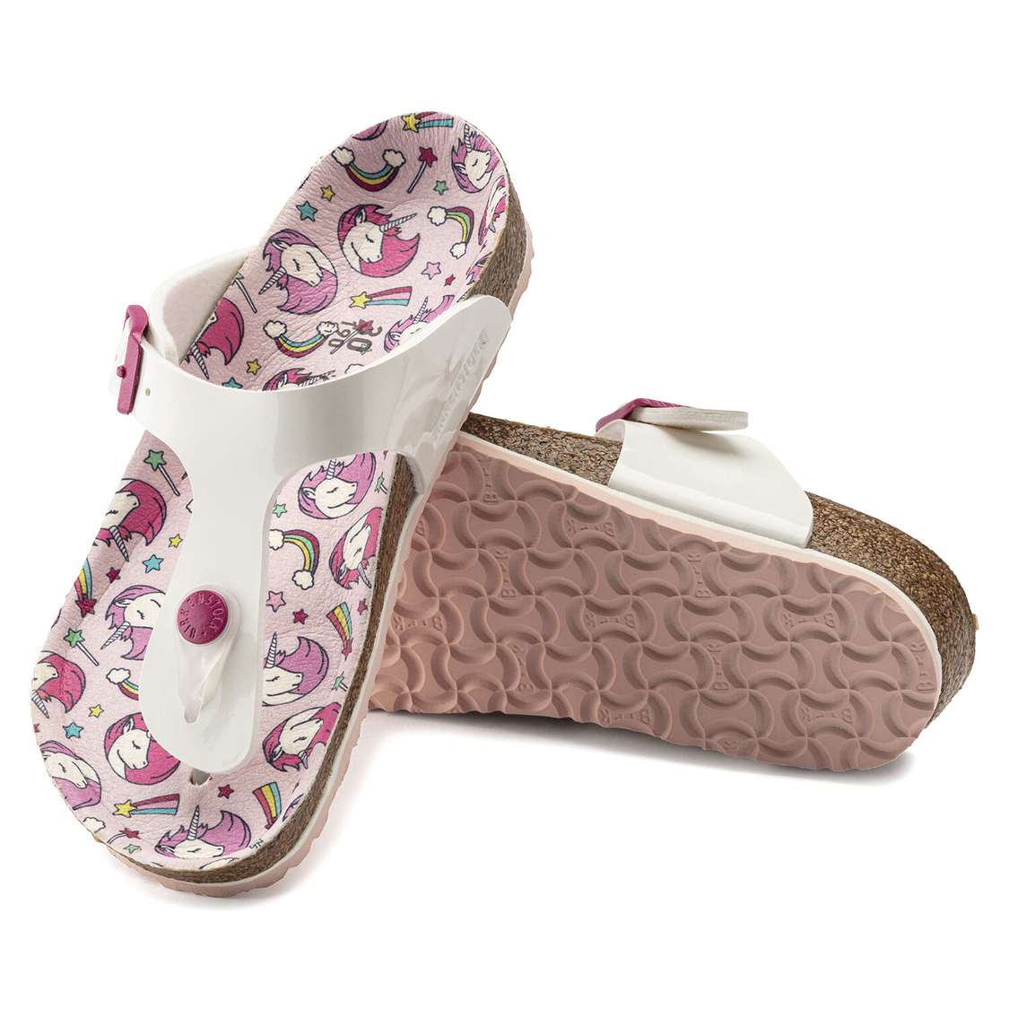 White Birkenstock Gizeh Birko-Flor Kids' Girls Sandals | y1G3vXxUYa5