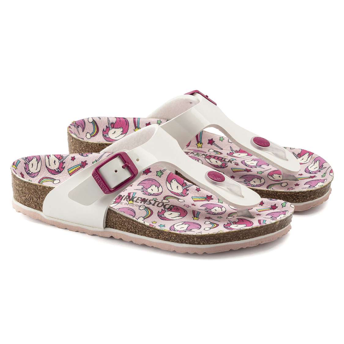 White Birkenstock Gizeh Birko-Flor Kids' Girls Sandals | y1G3vXxUYa5