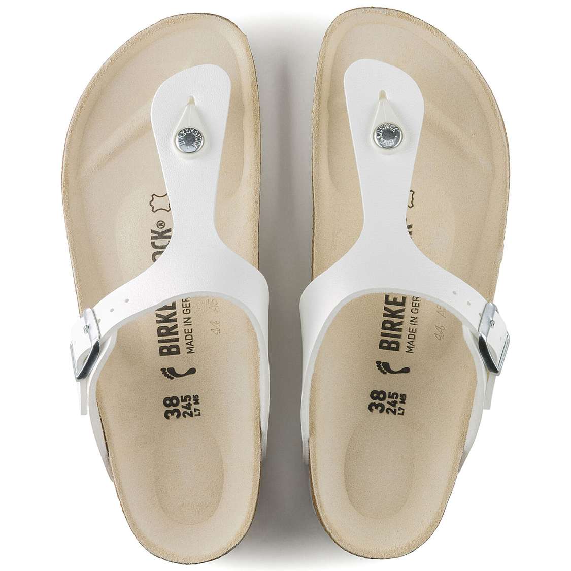 White Birkenstock Gizeh Birko-Flor Men's One Strap Sandals | XNALUpTtXD6