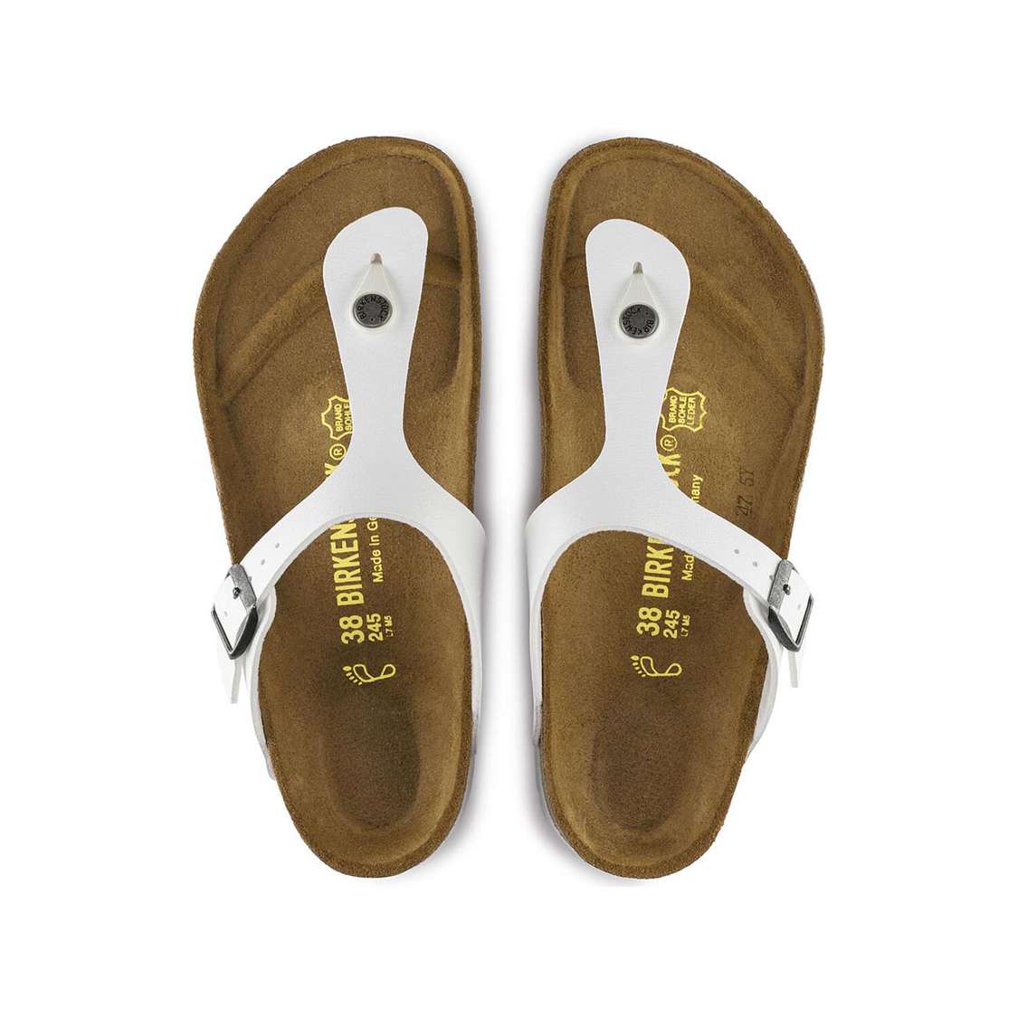 White Birkenstock Gizeh Birko-Flor Women's One Strap Sandals | HMSZCGU6qx6