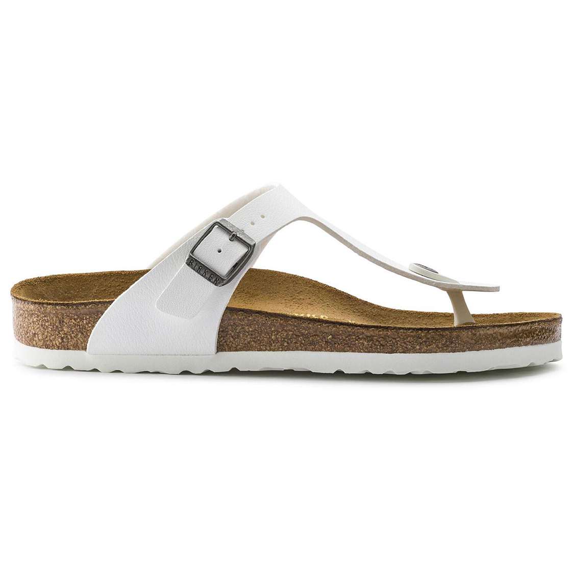 White Birkenstock Gizeh Birko-Flor Women's One Strap Sandals | HMSZCGU6qx6