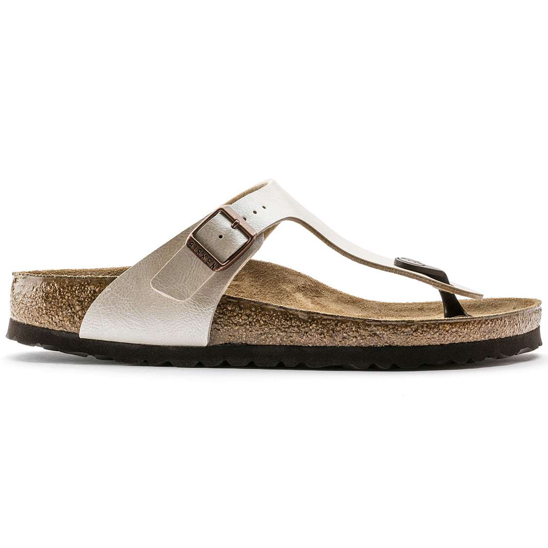 White Birkenstock Gizeh Birko-Flor Women's One Strap Sandals | cfMtYh8fGAl