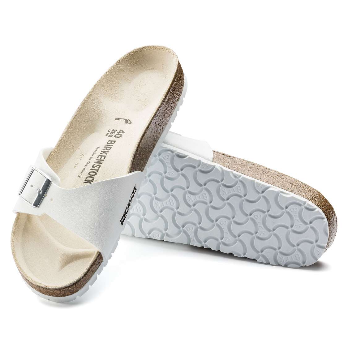 White Birkenstock Madrid Birko-Flor Women's One Strap Sandals | ymcT2UO6b5K