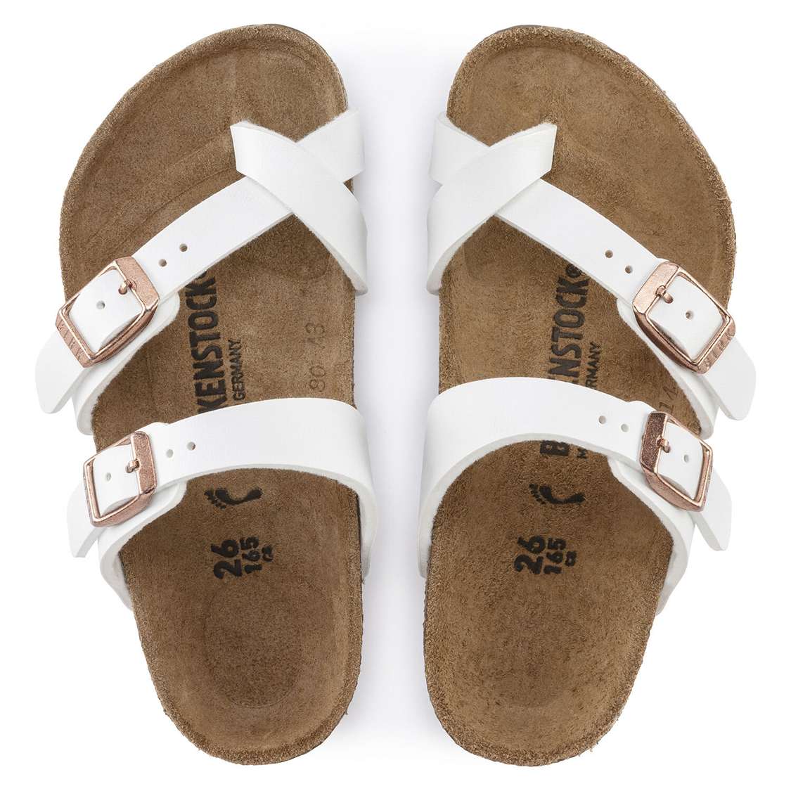 White Birkenstock Mayari Birko-Flor Kids' Girls Sandals | TmZ2QPMwc2a