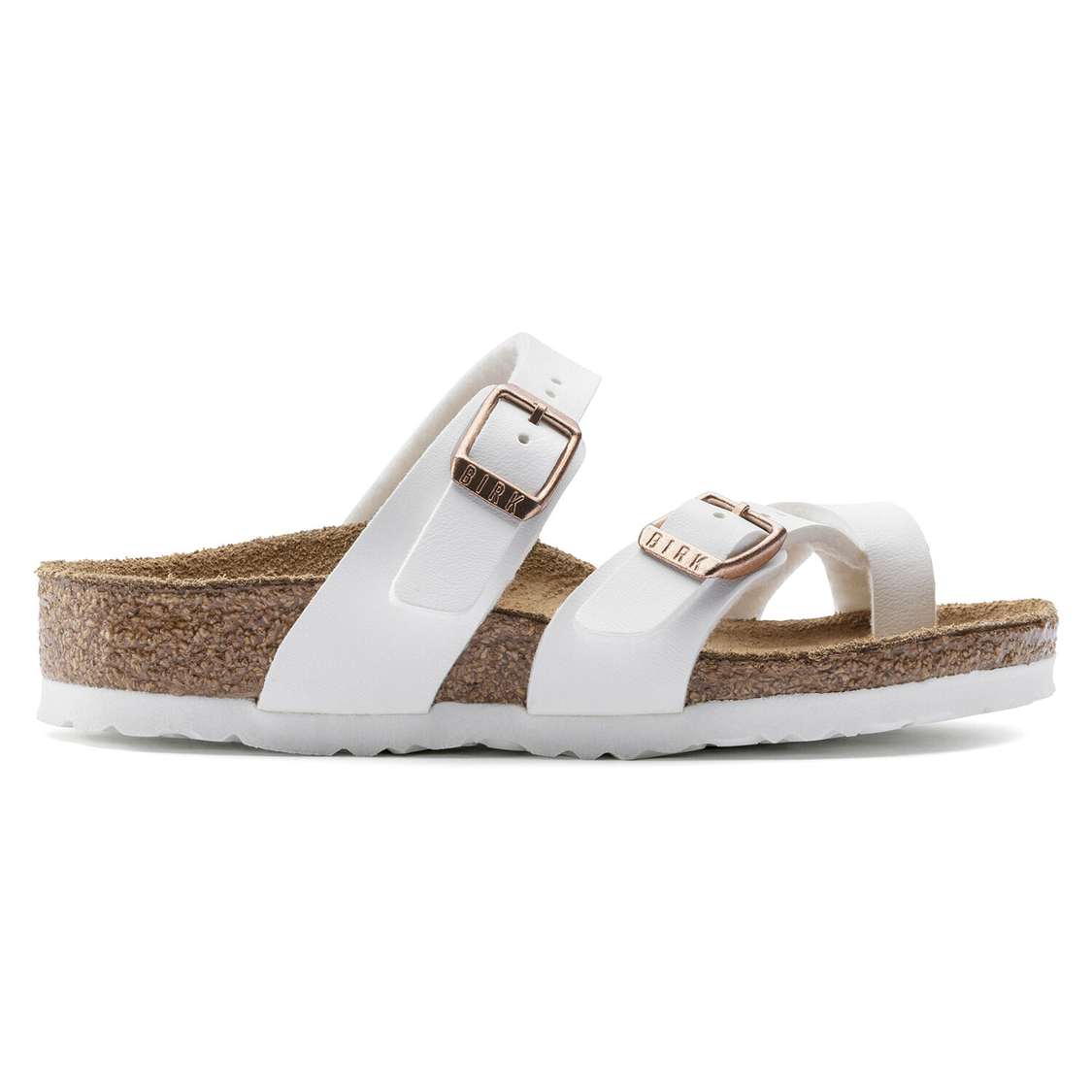 White Birkenstock Mayari Birko-Flor Kids' Girls Sandals | TmZ2QPMwc2a