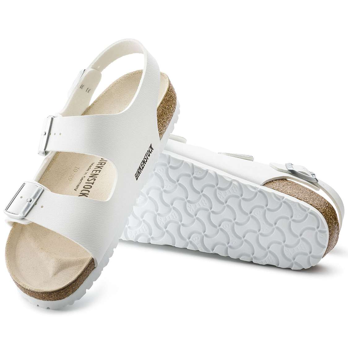 White Birkenstock Milano Birko-Flor Men's Back Strap Sandals | Ek2z2PoLEYs