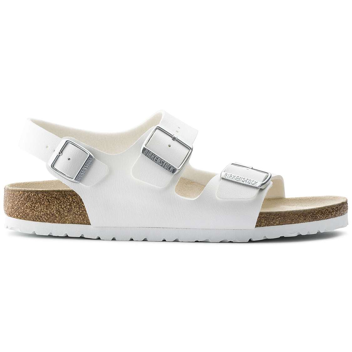 White Birkenstock Milano Birko-Flor Men's Back Strap Sandals | Ek2z2PoLEYs