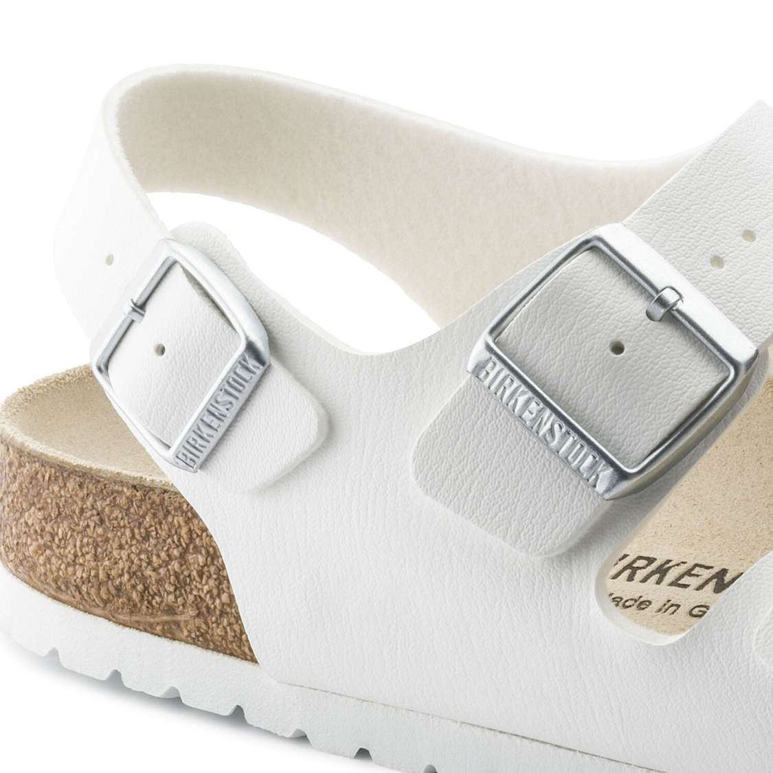 White Birkenstock Milano Birko-Flor Men's Back Strap Sandals | Ek2z2PoLEYs