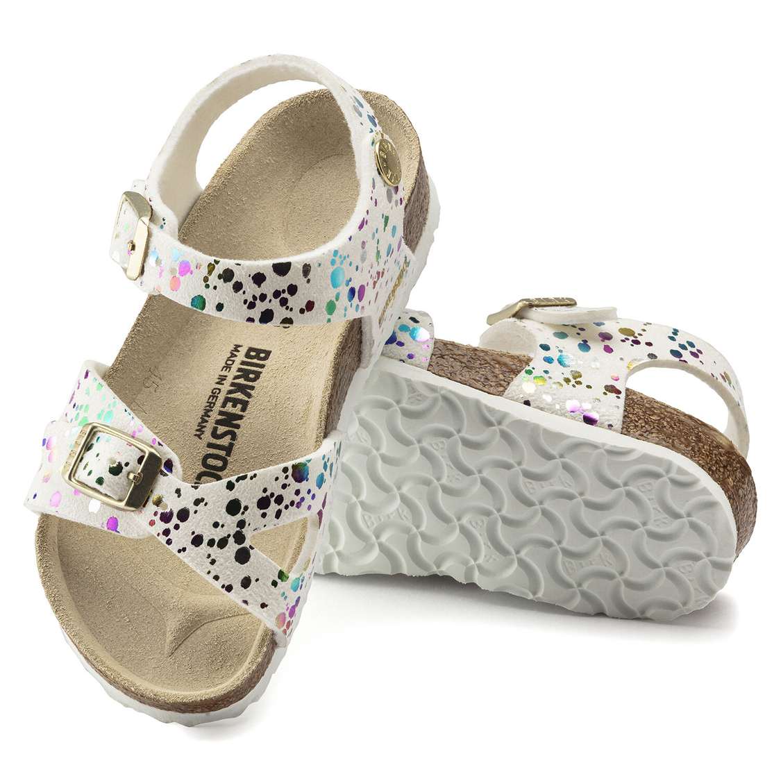 White Birkenstock Rio Microfiber Kids' Girls Sandals | Qc65RMs3mOt