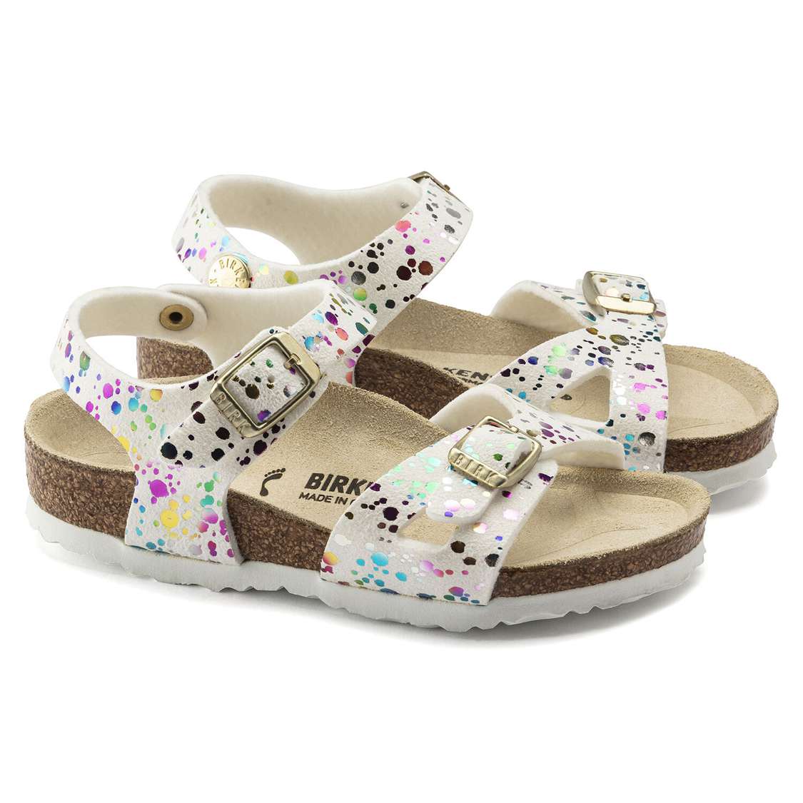 White Birkenstock Rio Microfiber Kids' Girls Sandals | Qc65RMs3mOt