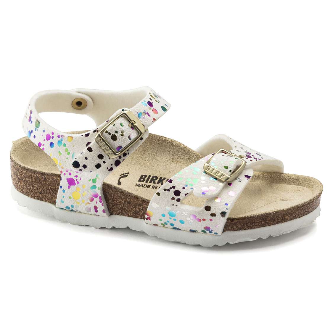 White Birkenstock Rio Microfiber Kids\' Girls Sandals | Qc65RMs3mOt