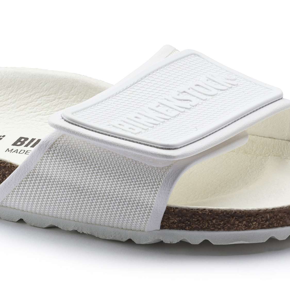 White Birkenstock Tema Microfiber Men's One Strap Sandals | RBrtPfxGaun