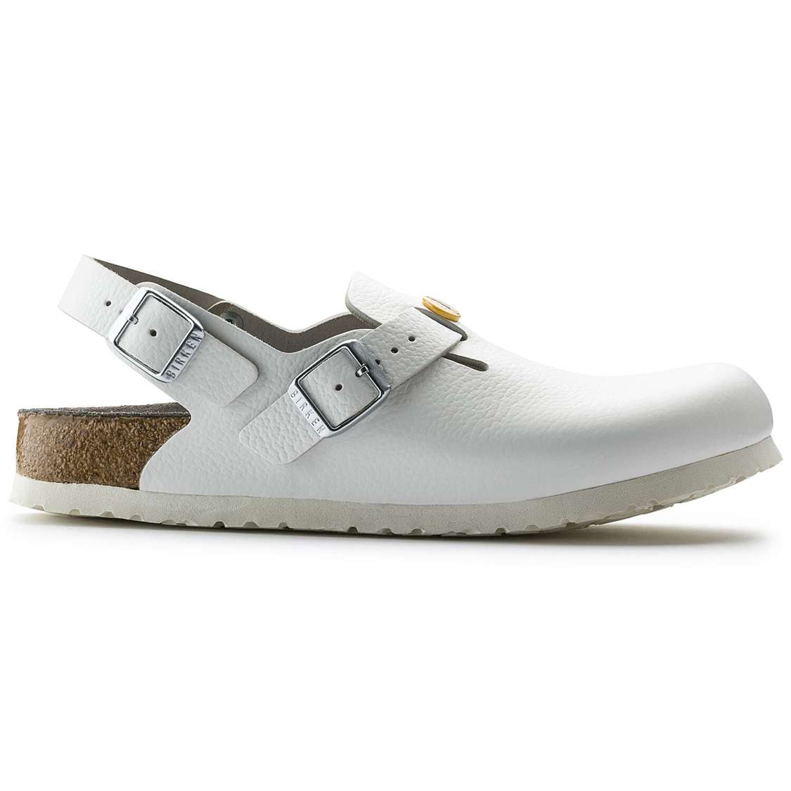 White Birkenstock Tokio ESD Leather Men's Clogs | UDxXCoIm2n9