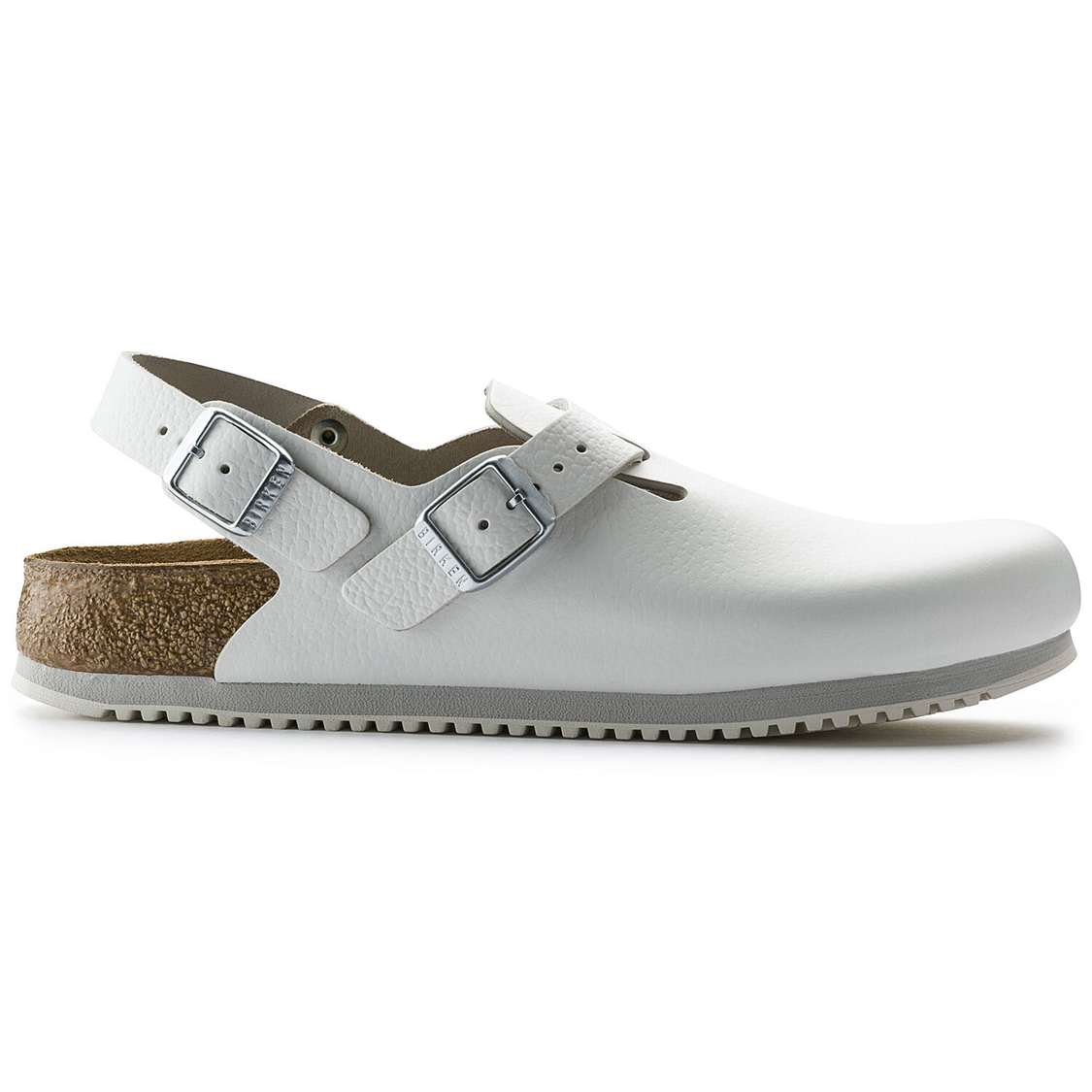 White Birkenstock Tokio Super Grip Leather Women's Clogs | QvJdhq4VwW1