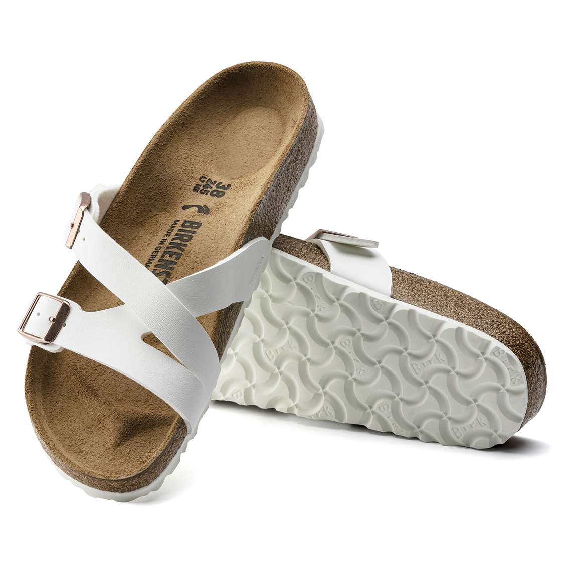 White Birkenstock Yao Birko-Flor Women's Two Strap Sandals | UCgsMMcTIrl