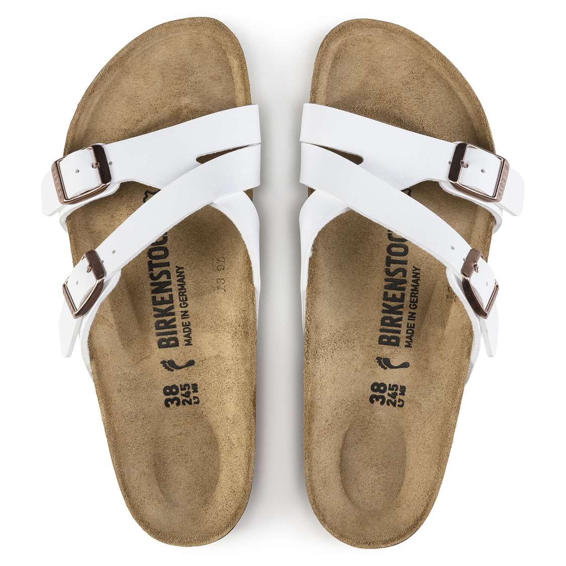 White Birkenstock Yao Birko-Flor Women's Two Strap Sandals | UCgsMMcTIrl