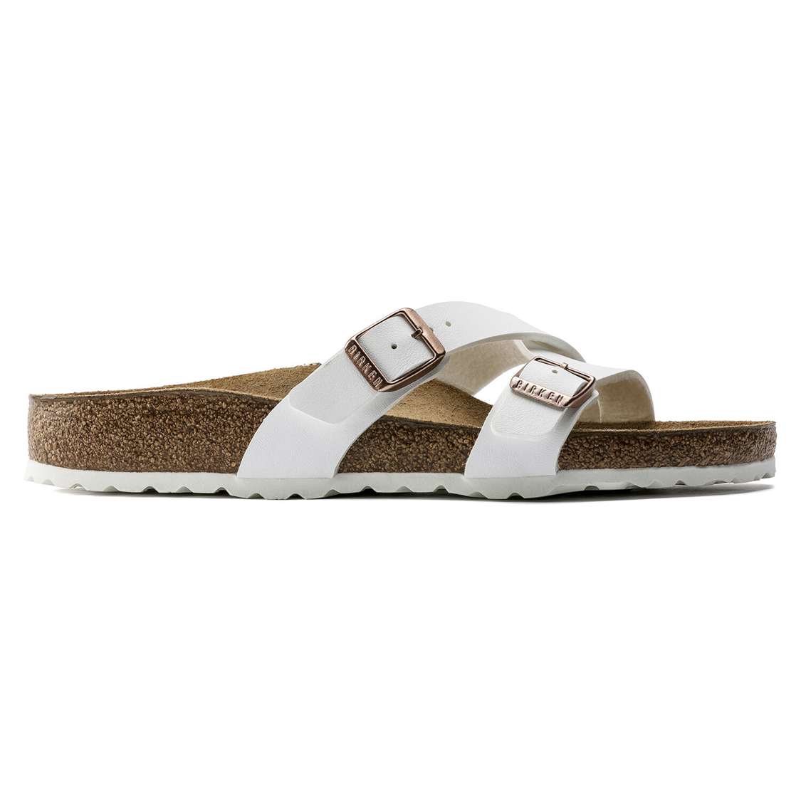 White Birkenstock Yao Birko-Flor Women's Two Strap Sandals | UCgsMMcTIrl