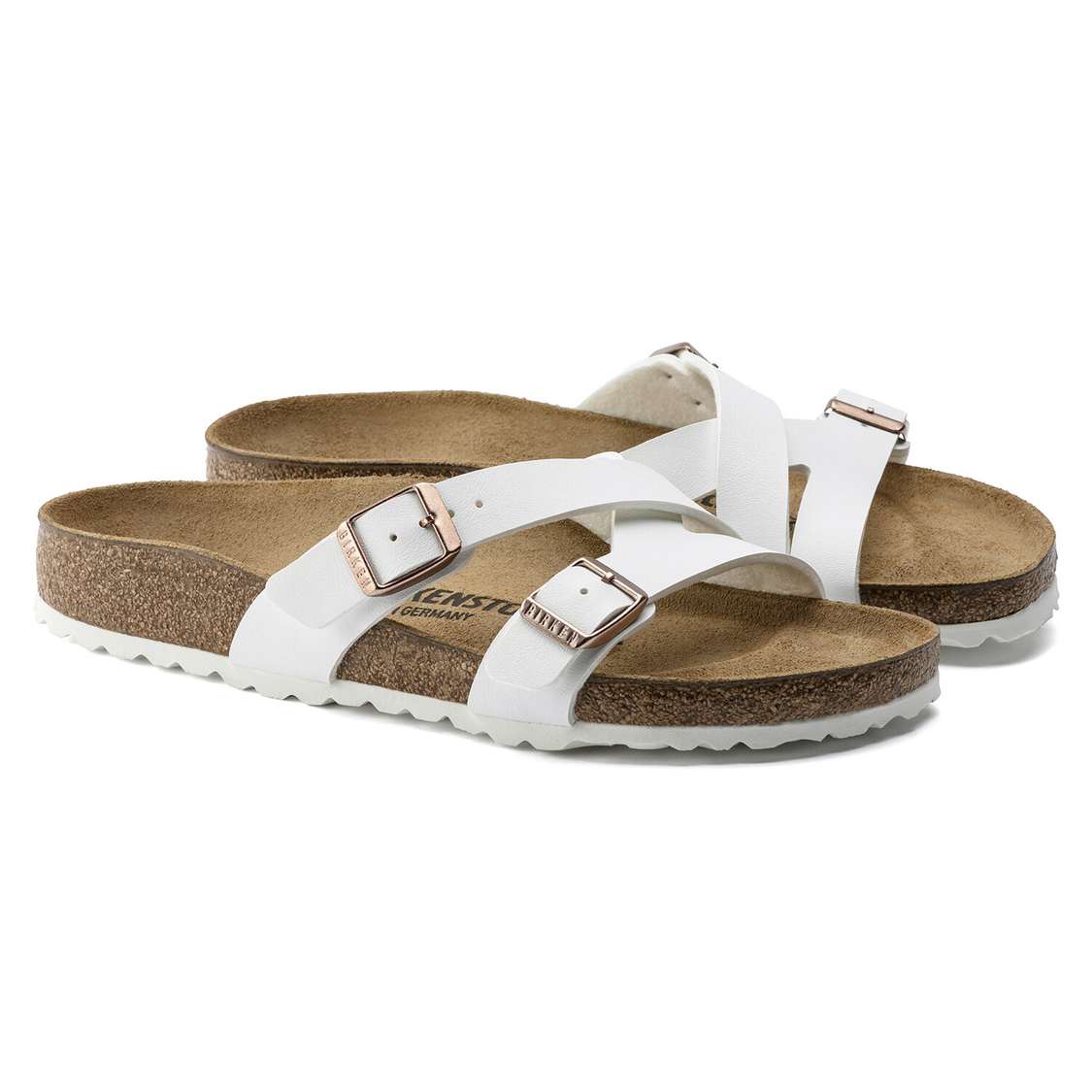 White Birkenstock Yao Birko-Flor Women's Multi Strap Sandals | zpdPAKvibd7