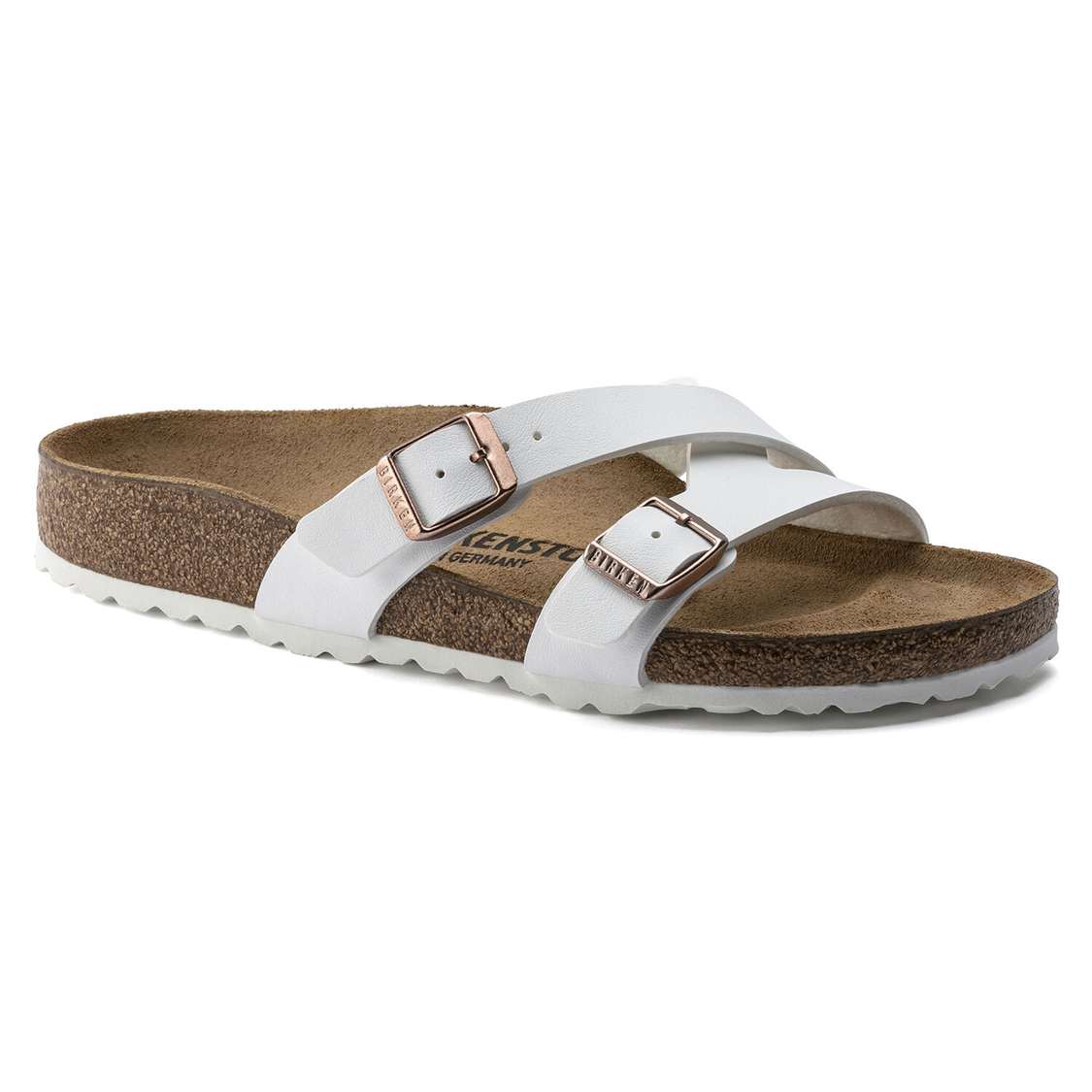 White Birkenstock Yao Birko-Flor Women\'s Multi Strap Sandals | zpdPAKvibd7