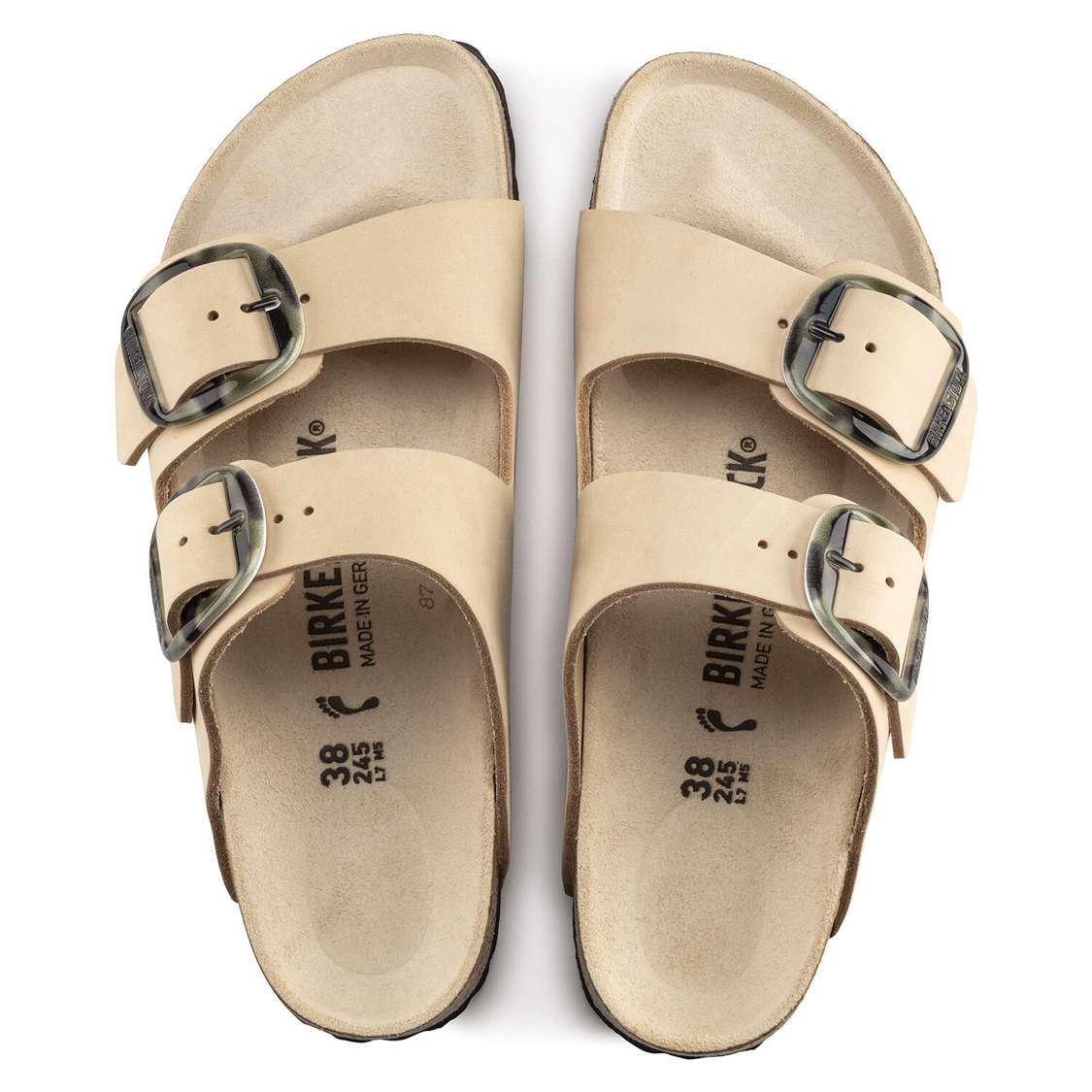 Yellow Birkenstock Arizona Big Buckle Nubuck Leather Women's Two Strap Sandals | Ib4wFZorZ5N