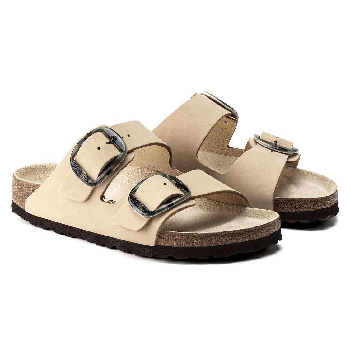 Yellow Birkenstock Arizona Big Buckle Nubuck Leather Women's Two Strap Sandals | Ib4wFZorZ5N