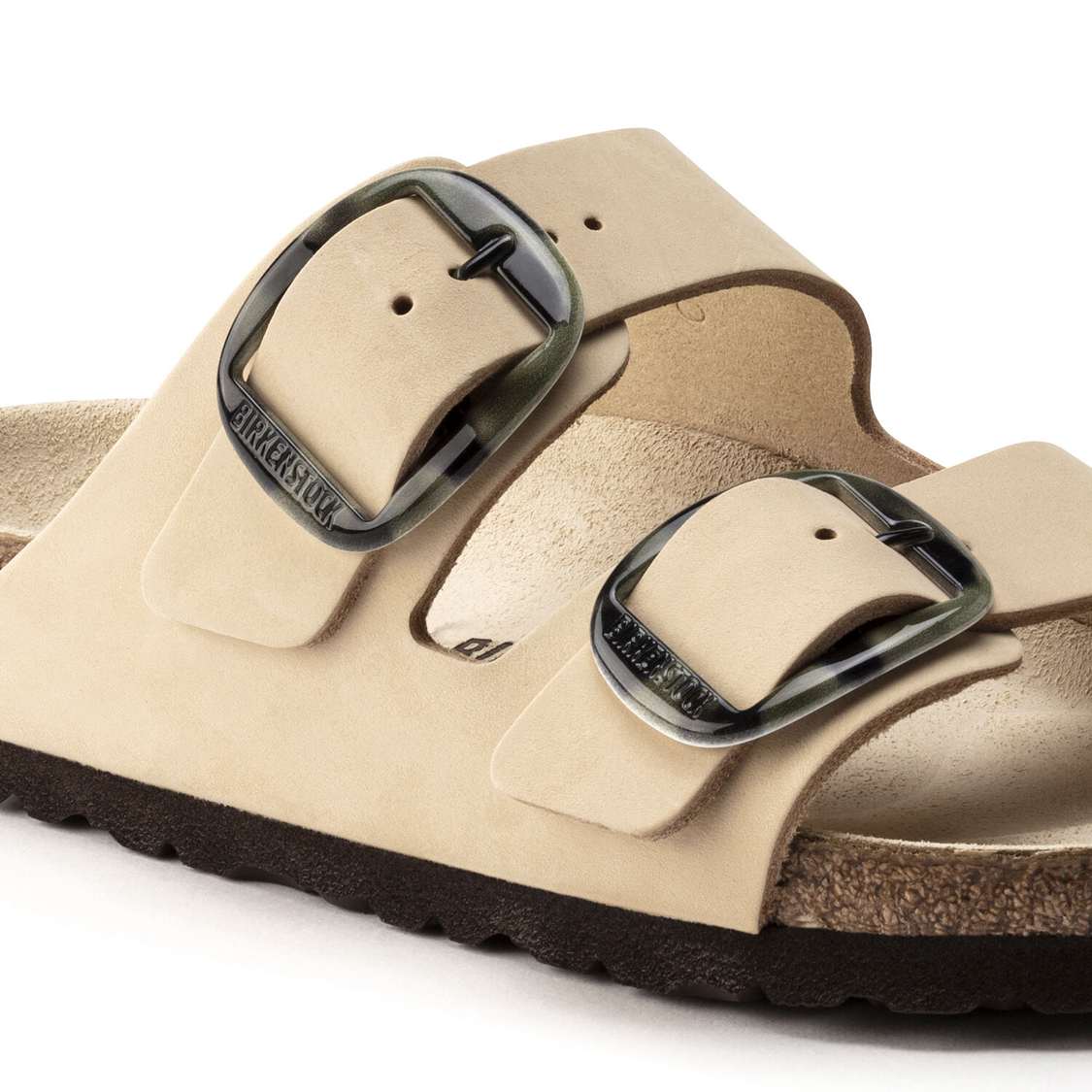 Yellow Birkenstock Arizona Big Buckle Nubuck Leather Women's Two Strap Sandals | Ib4wFZorZ5N