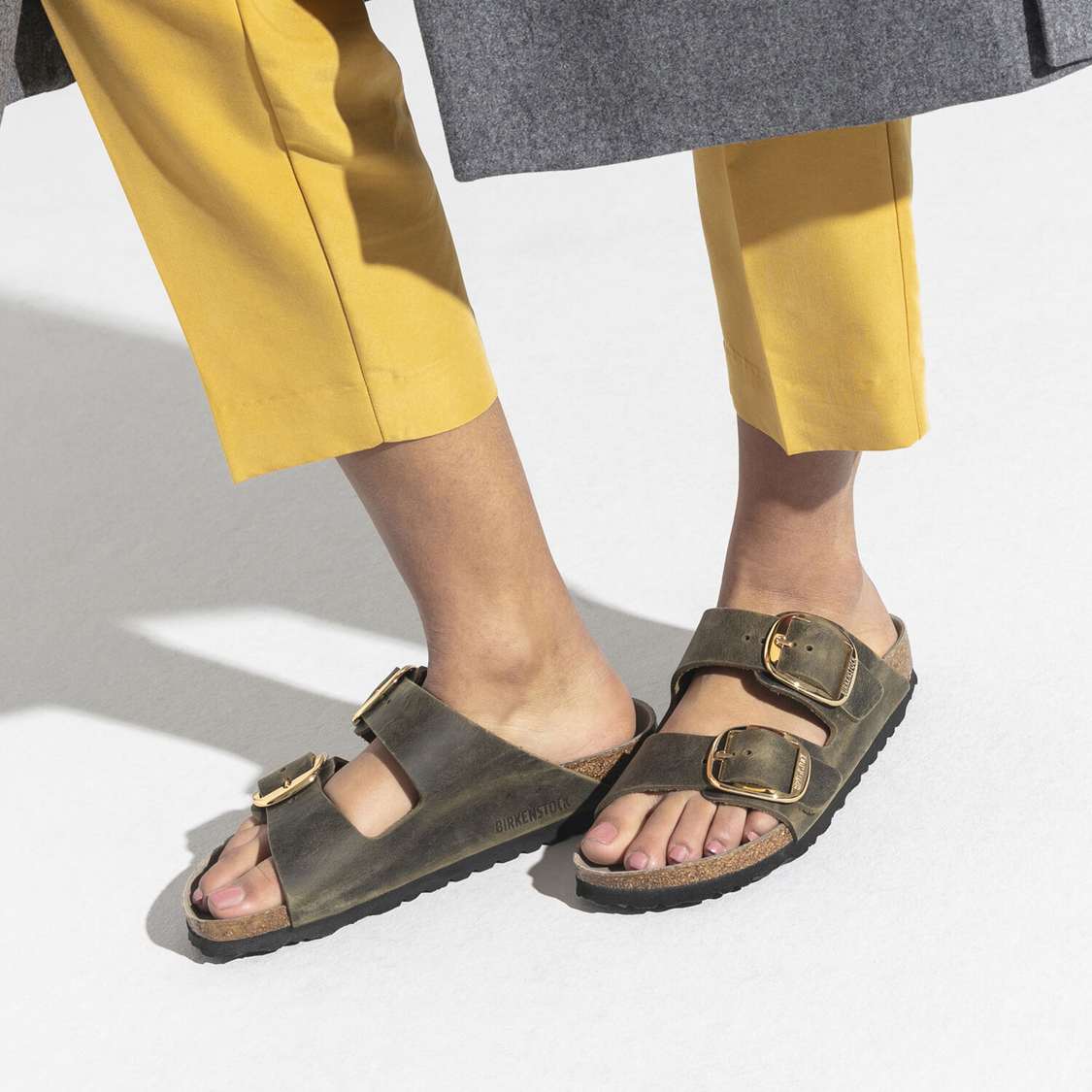 Yellow Birkenstock Arizona Big Buckle Oiled Leather Women's Two Strap Sandals | a8dty6tnVCj