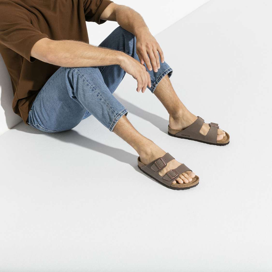 Yellow Birkenstock Arizona Birkibuc Men's Two Strap Sandals | InZfoQFRGHD