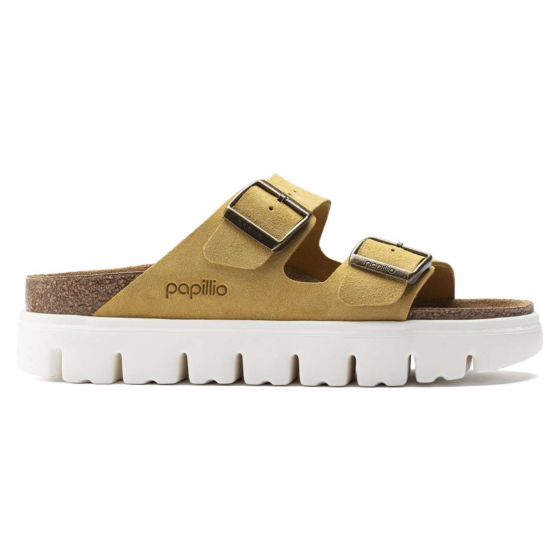 Yellow Birkenstock Arizona Platform Suede Leather Women's Platforms Sandals | PUuw6Dp5135