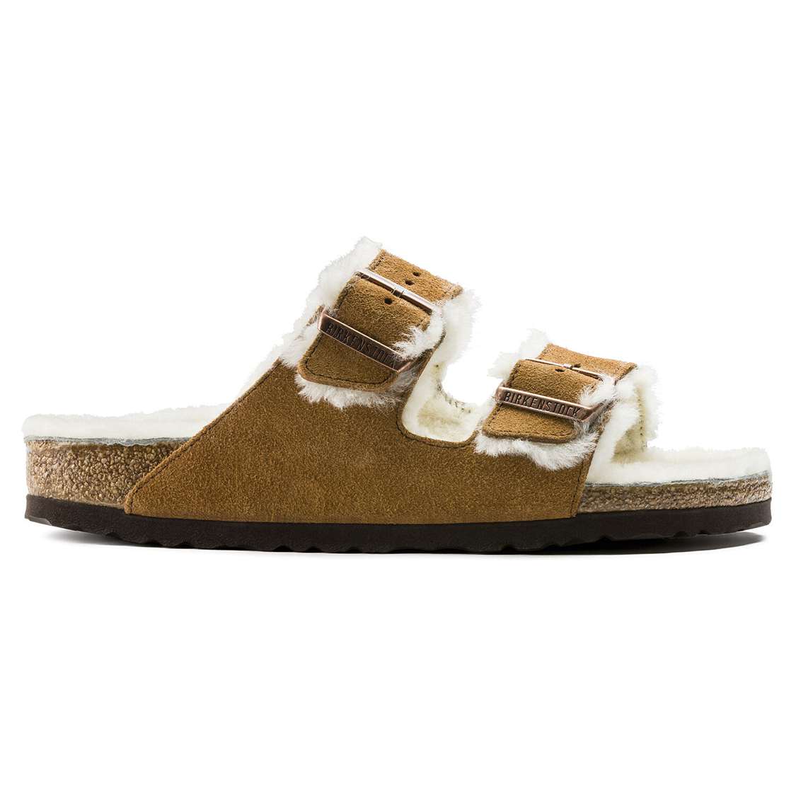 Yellow Birkenstock Arizona Shearling Suede Leather Women's Two Strap Sandals | 63evrSRay7T