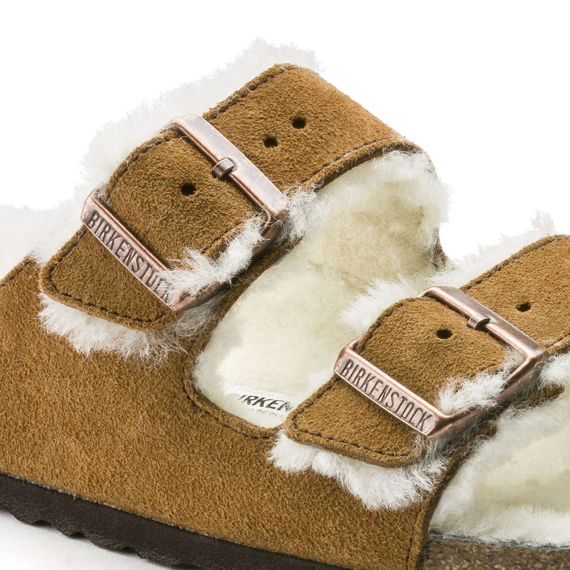 Yellow Birkenstock Arizona Shearling Suede Leather Women's Two Strap Sandals | 63evrSRay7T