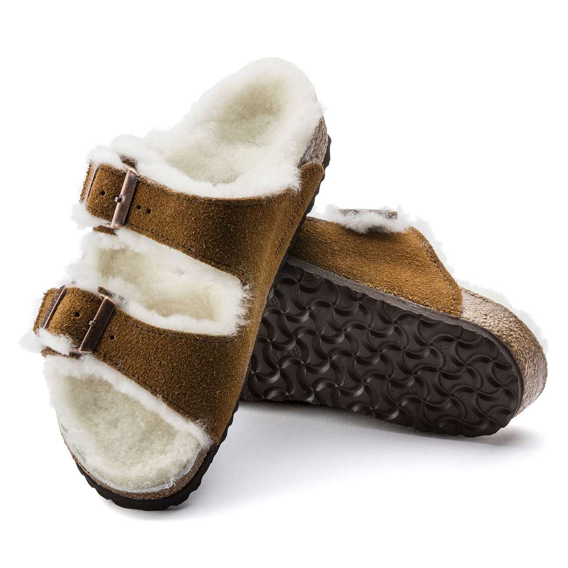 Yellow Birkenstock Arizona Shearling Suede Leather Kids' Boys Sandals | mQ3cgayLzST