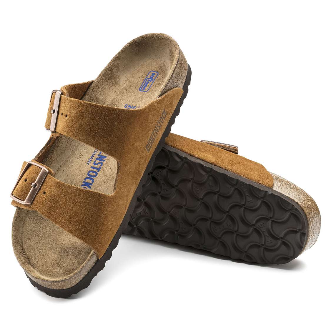 Yellow Birkenstock Arizona Soft Footbed Suede Leather Women's Two Strap Sandals | C6n1JblkgpE