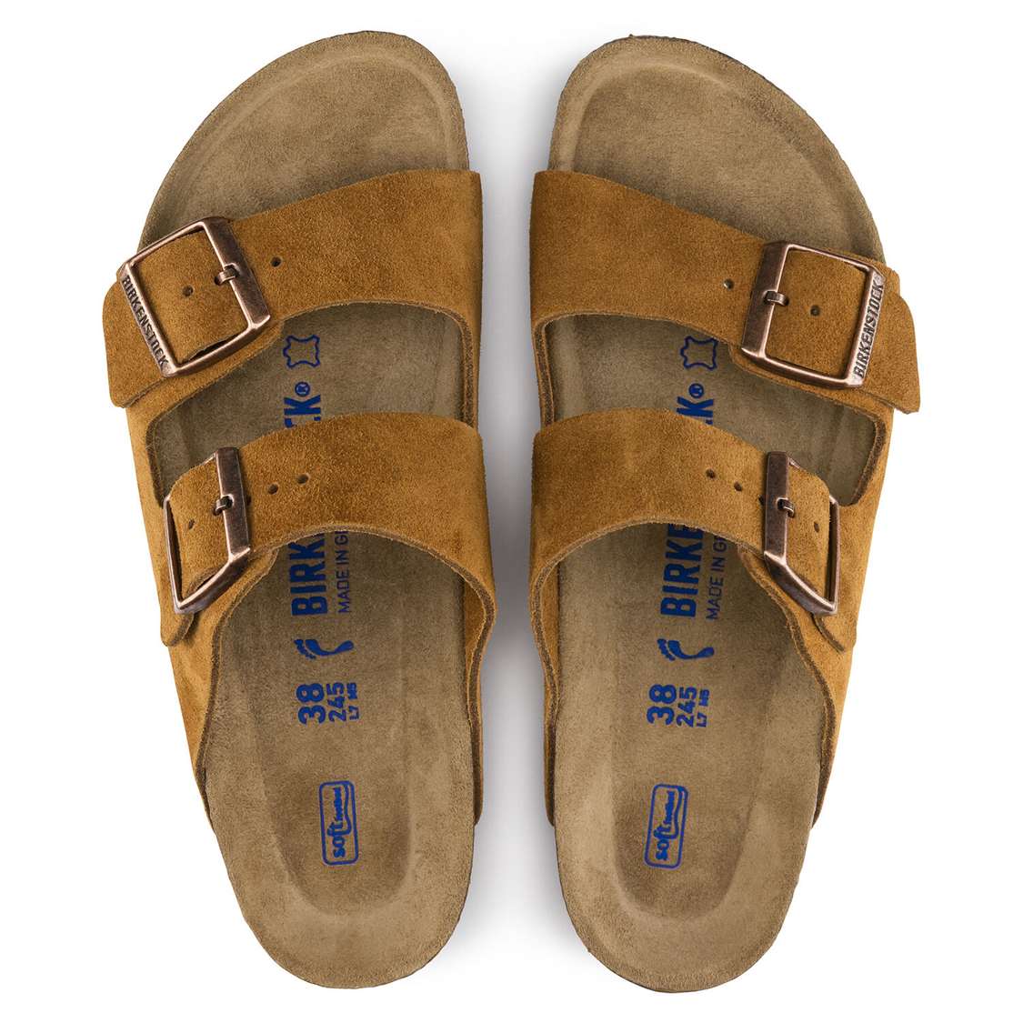 Yellow Birkenstock Arizona Soft Footbed Suede Leather Women's Two Strap Sandals | C6n1JblkgpE