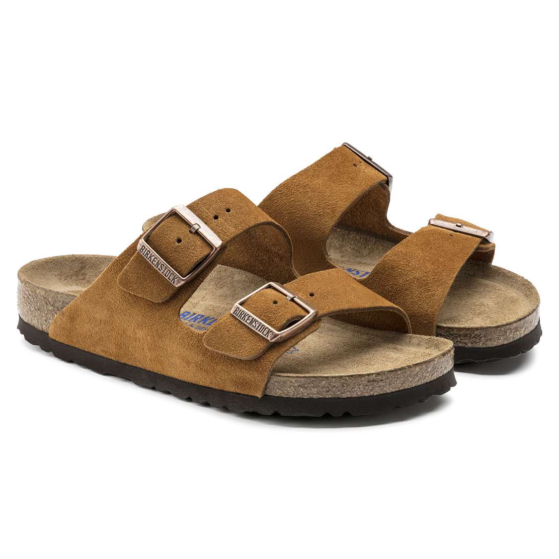 Yellow Birkenstock Arizona Soft Footbed Suede Leather Women's Two Strap Sandals | C6n1JblkgpE