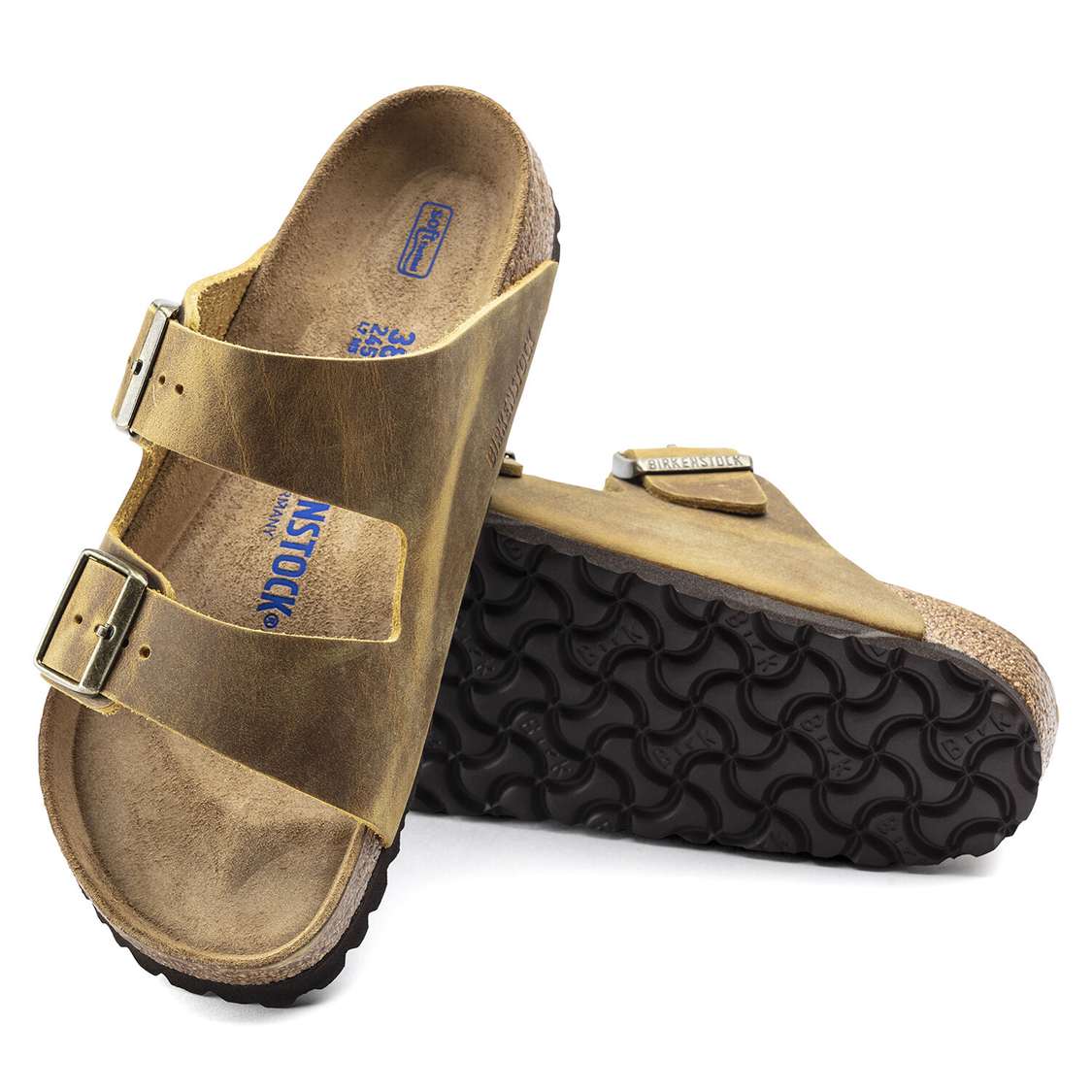 Yellow Birkenstock Arizona Soft Footbed Oiled Leather Men's Two Strap Sandals | HJhBETFvdg5