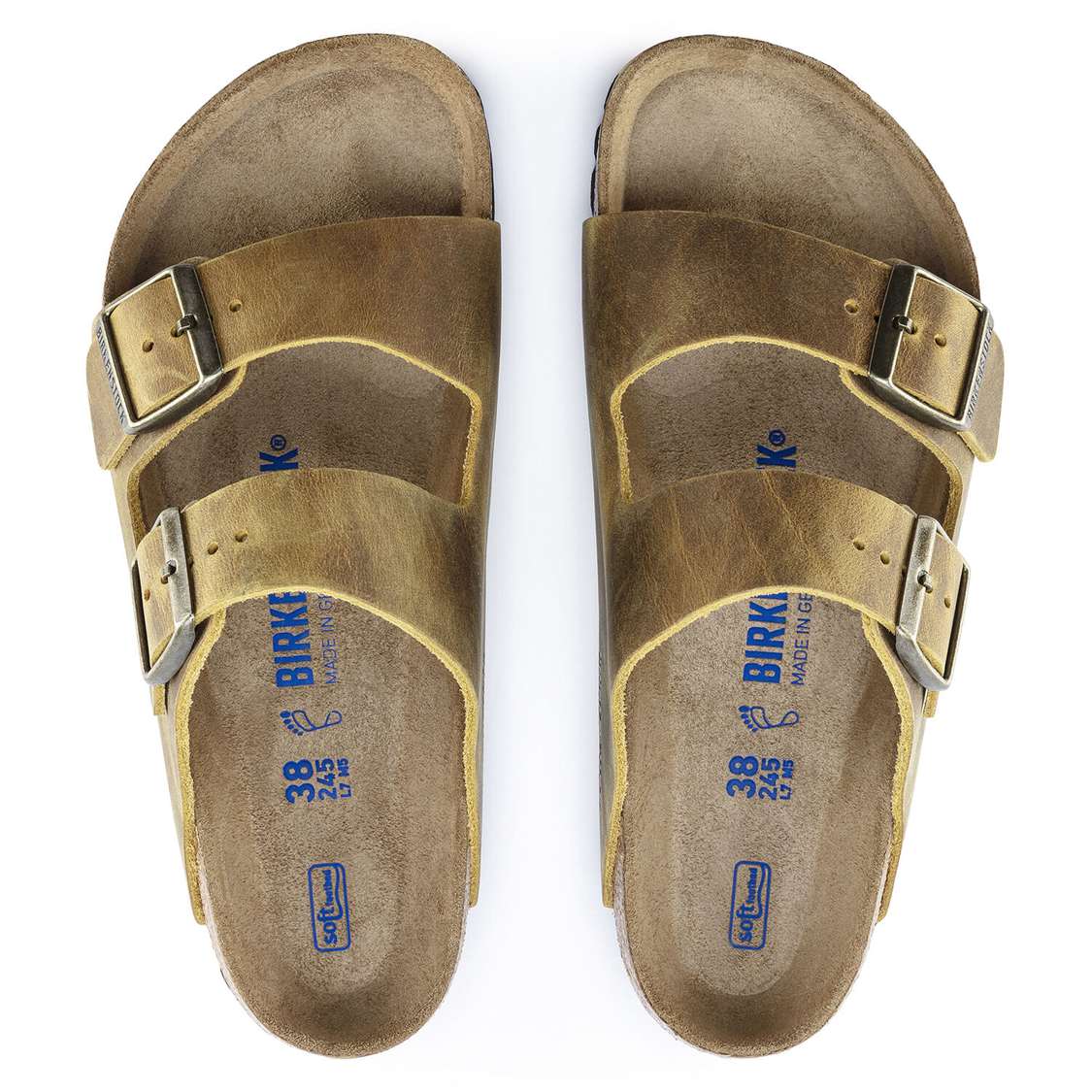 Yellow Birkenstock Arizona Soft Footbed Oiled Leather Men's Two Strap Sandals | HJhBETFvdg5