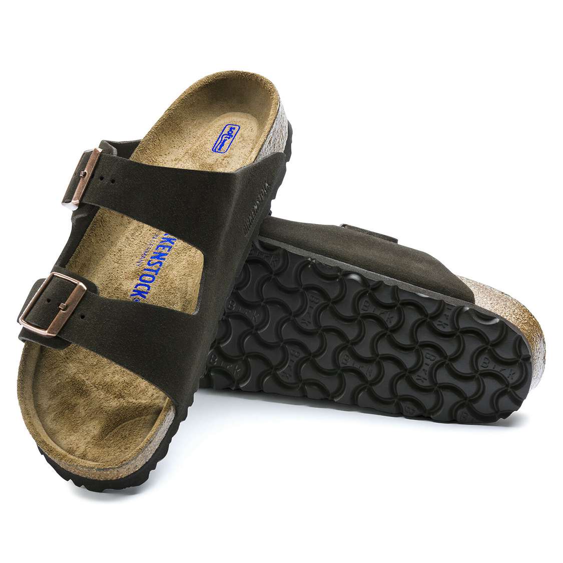 Yellow Birkenstock Arizona Soft Footbed Suede Leather Men's Two Strap Sandals | n2DcNv8ZLeo