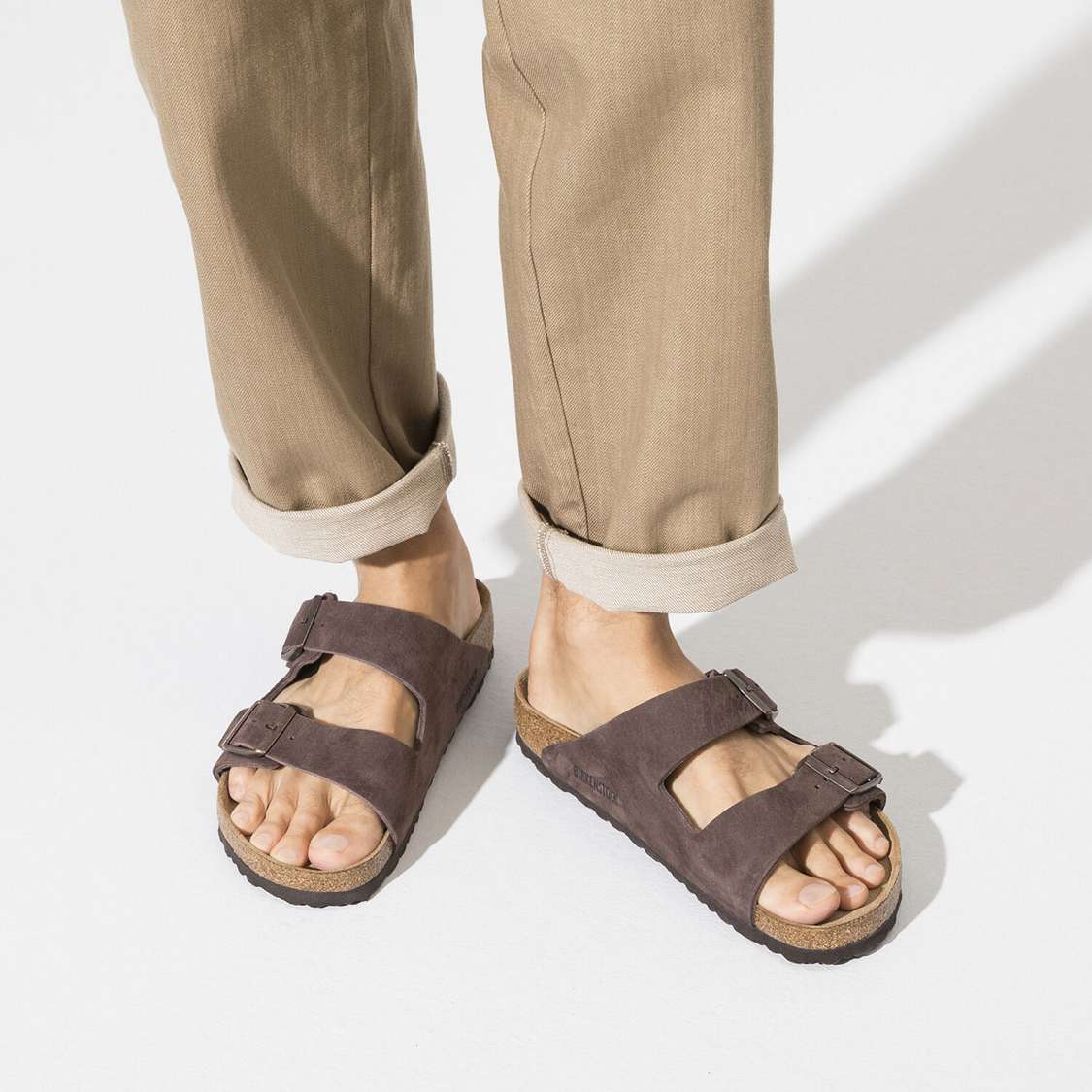 Yellow Birkenstock Arizona Soft Footbed Nubuck Leather Men's Two Strap Sandals | sXuuZgQlQqc