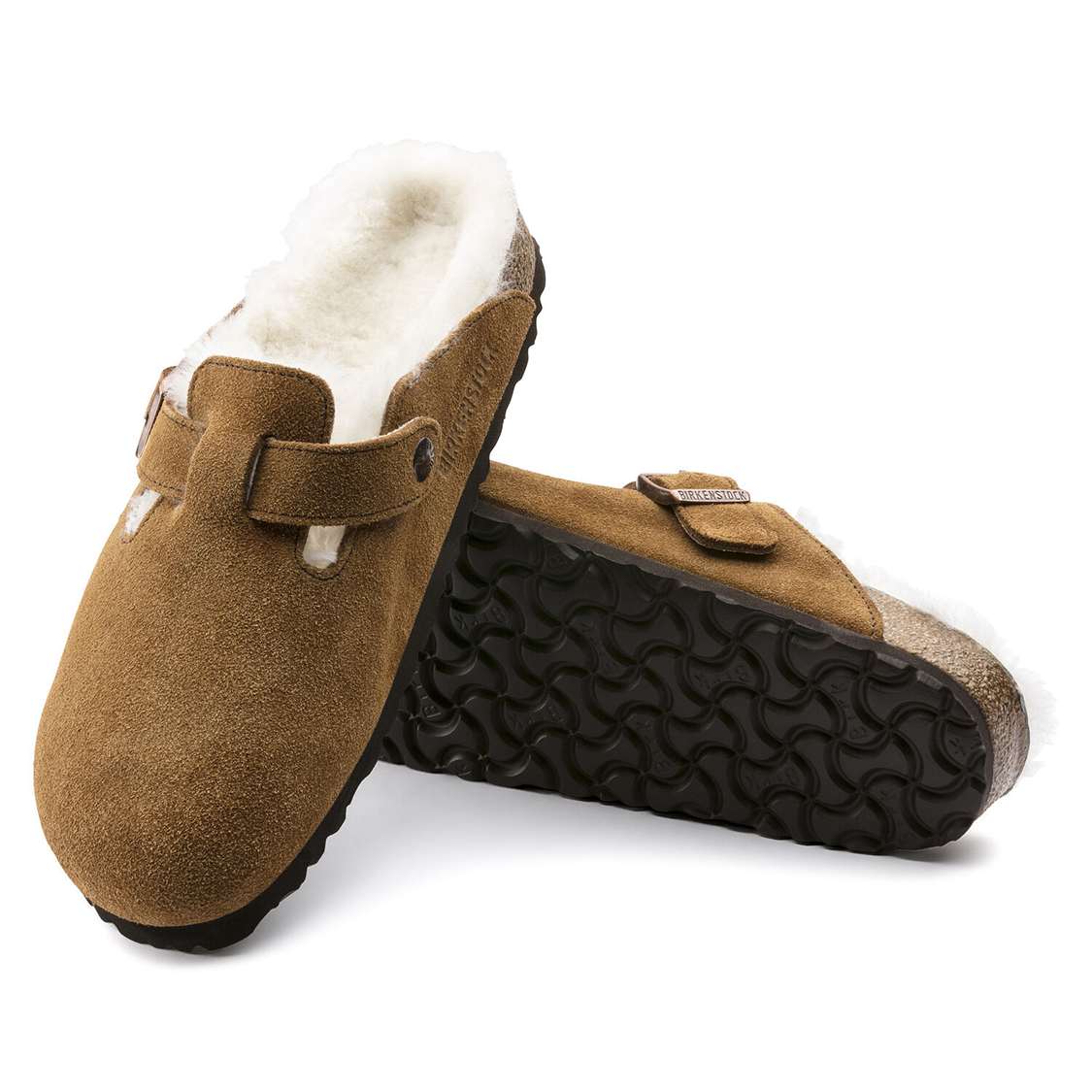 Yellow Birkenstock Boston Shearling Suede Leather Women's Clogs | F5GtXQeIyum