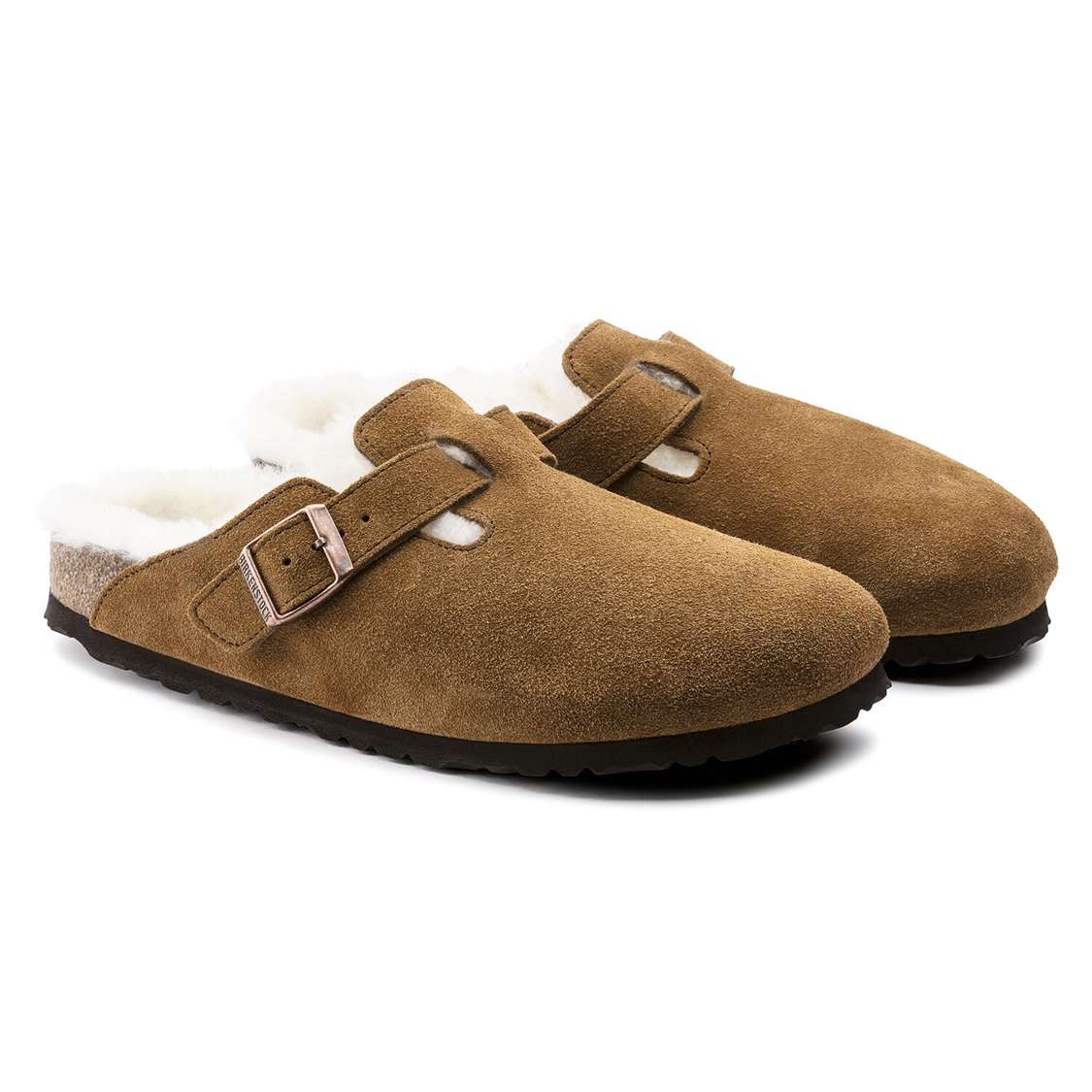 Yellow Birkenstock Boston Shearling Suede Leather Women's Clogs | F5GtXQeIyum