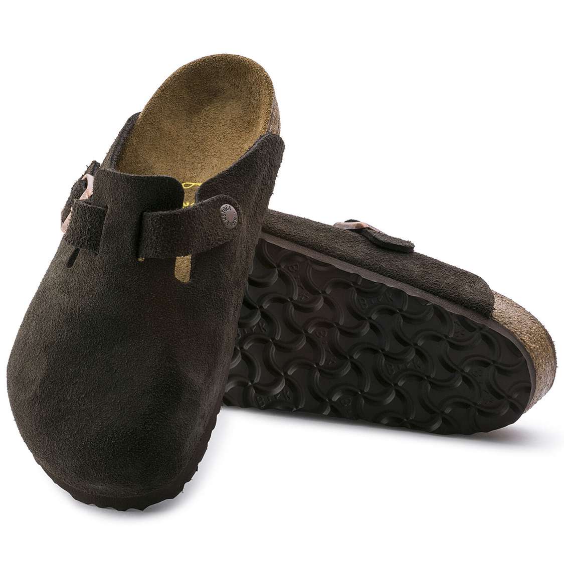 Yellow Birkenstock Boston Suede Leather Men's Clogs | qItNK4oAFrx