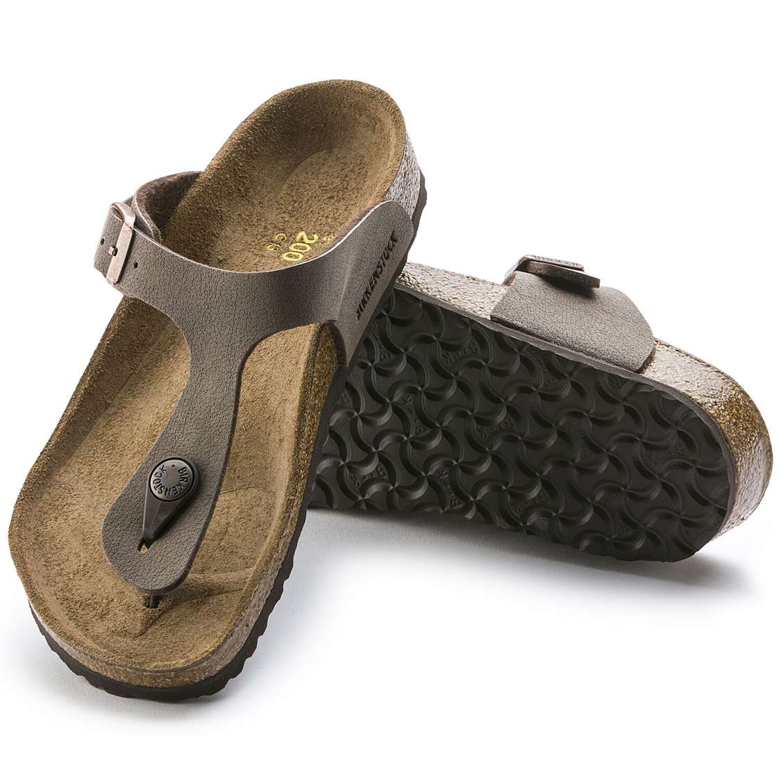 Yellow Birkenstock Gizeh Birkibuc Kids' Girls Sandals | Xp1RzAAdx17