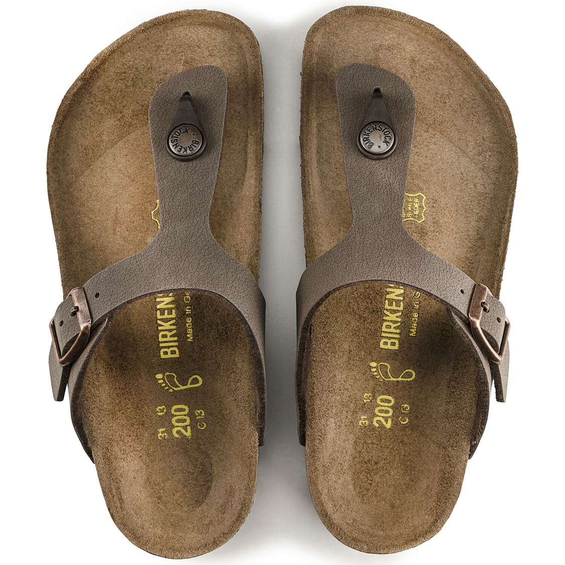 Yellow Birkenstock Gizeh Birkibuc Kids' Girls Sandals | Xp1RzAAdx17