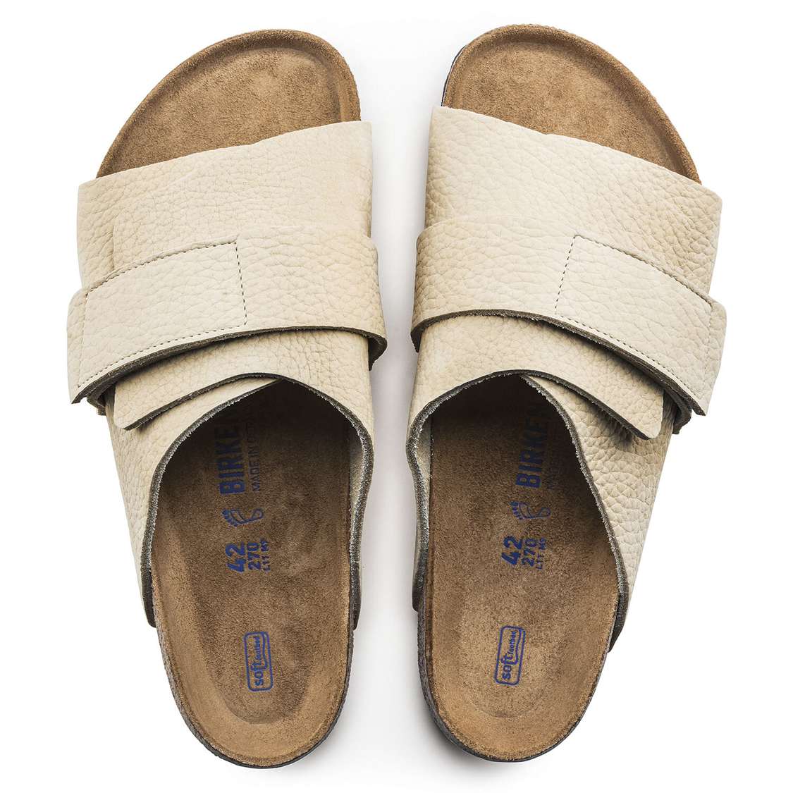 Yellow Birkenstock Kyoto Soft Footbed Nubuck Leather Men's One Strap Sandals | rIEvsGsPy4F