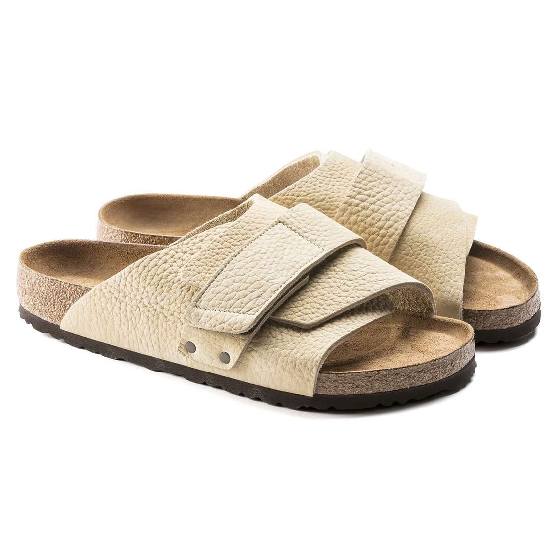 Yellow Birkenstock Kyoto Soft Footbed Nubuck Leather Men's One Strap Sandals | rIEvsGsPy4F