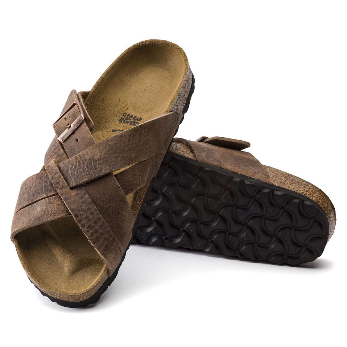 Yellow Birkenstock Lugano Oiled Leather Women's Two Strap Sandals | HP7mmEBLAud