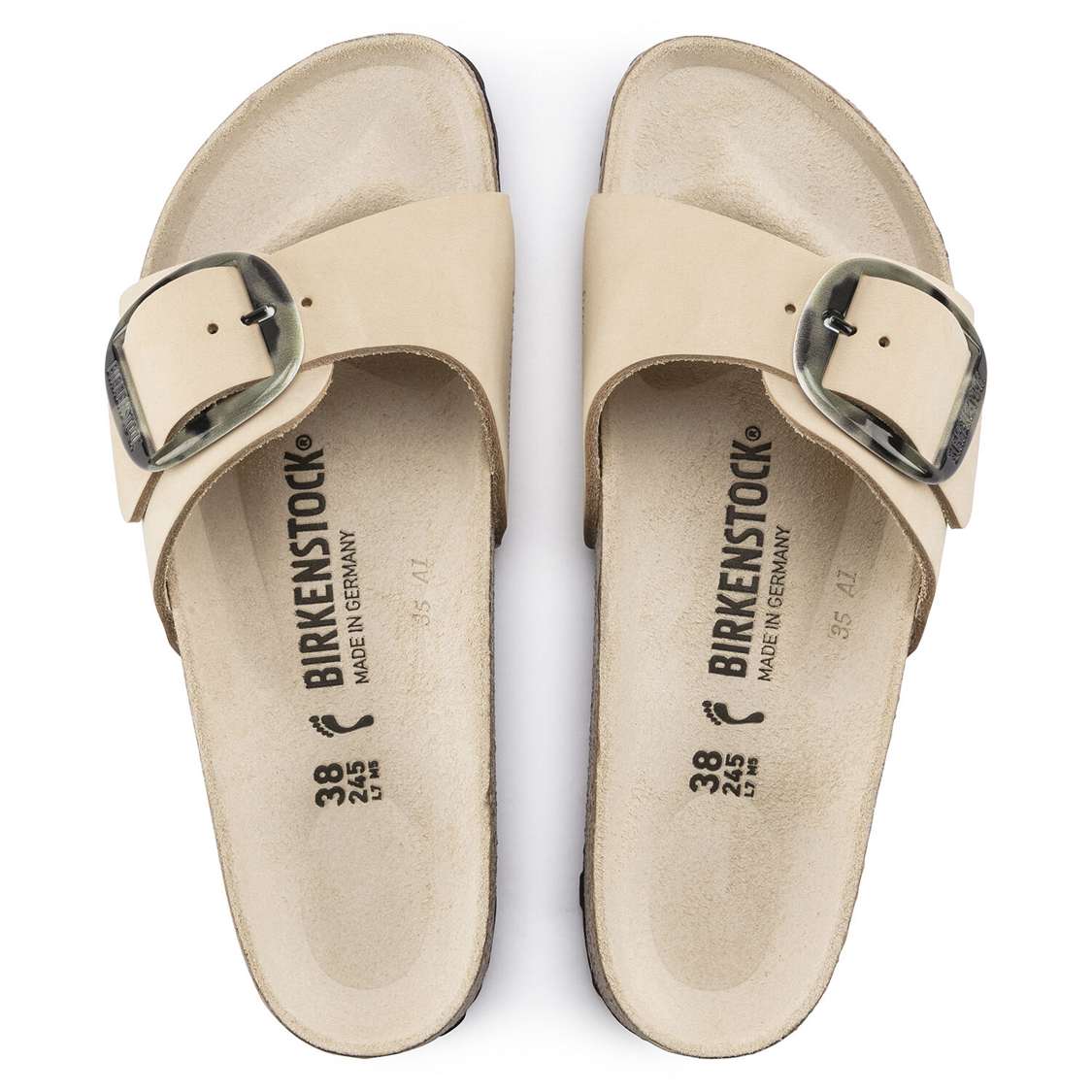 Yellow Birkenstock Madrid Big Buckle Nubuck Leather Women's One Strap Sandals | MdHybDbHtDA