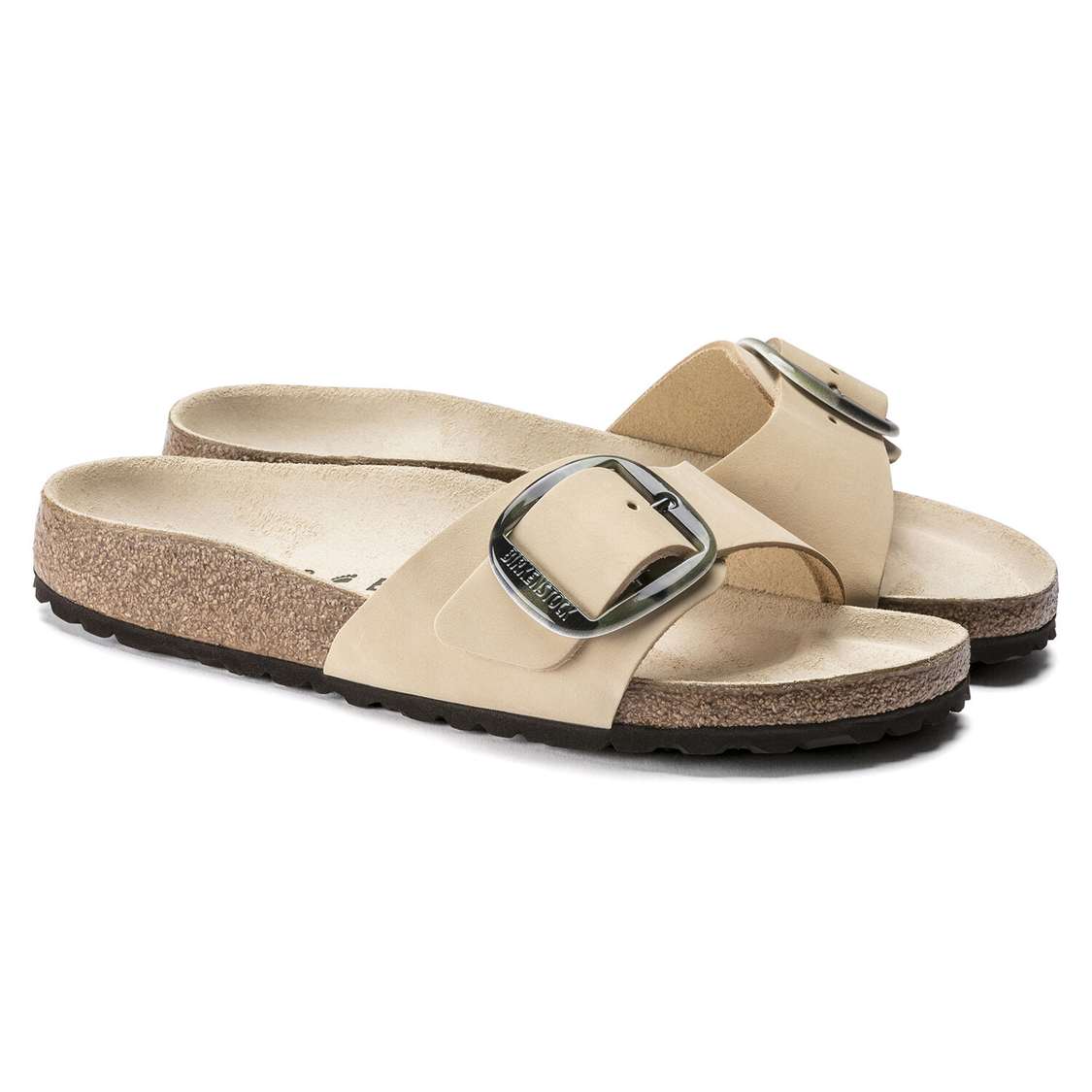 Yellow Birkenstock Madrid Big Buckle Nubuck Leather Women's One Strap Sandals | MdHybDbHtDA